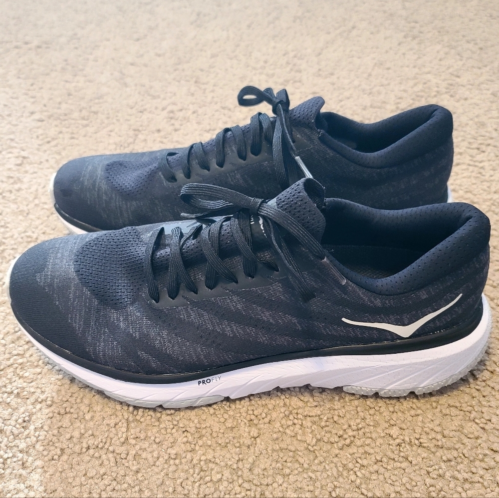 Hoka Black and White Men's Athletic Running Shoes